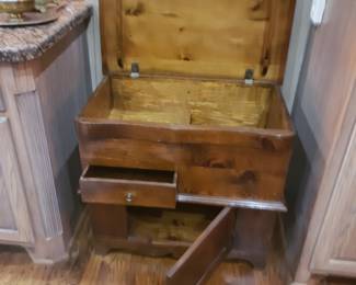 Inside antique chest