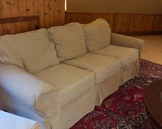 Pottery barn queen sleeper sofa . .shell and cushions are washable