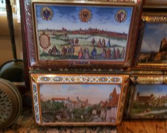 Germany Lebkuchen Schmidt cookie tins w print inside