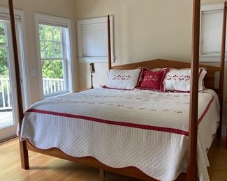 Beautiful king cherry four post bed handcrafted by Cherry Pond designs N.H. 