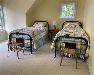 Antique metal twin beds