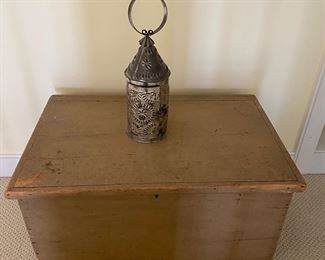 Antique painted green chest