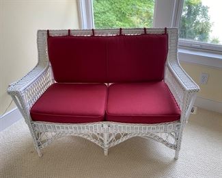 Antique wicker loveseat