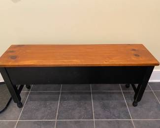 Painted bench with storage