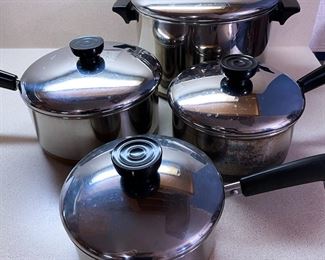 Copper Bottom Revereware Pot Set