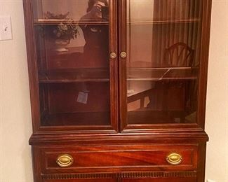 Glass Front Regency Style Hutch