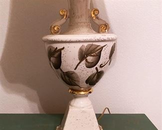 Ceramic Hollywood Regency Handpainted Table Lamp