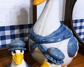 Mother Goose Cookie Jar with Gosling Salt and Pepper Shakers