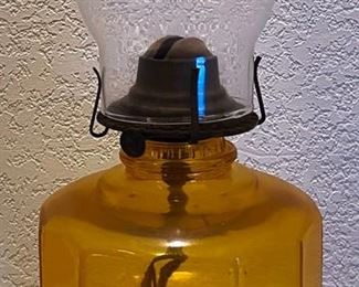 Amber Glass Oil Lamp