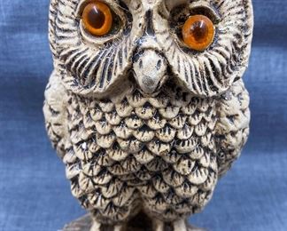 1970s Owl Resin Figuine