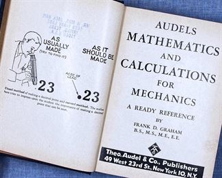 Audels Mathematics and Calculations for Mechanics Ready Reference EXCELLENT condition