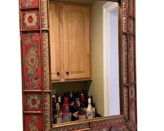 MAKE OFFER.  ALL OFFERS CONSIDERED.  $170 USD     Peruvian Style Colonial Art Mirror Hand Painted LA178-16    Description: Use this in a powder room or let it hang solo and capture attention on a hall wall.  Either way, it's bound to be a conversation piece.  
Dimensions: 20 x 27.5"H
Condition: Very good condition
Local pick up Potomac, MD.  Located on first floor.  Contact us for shipper suggestions.     https://goodbyhello.com/products/la178-16?_pos=3&_sid=f4cf1db7b&_ss=r