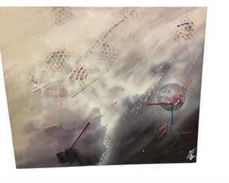 $240 USD      Doug Eisman 1985 Space Abstract Painting MA133-54    Description: "Order, color, light.  My work strives to admire and imagine organic forms which I have yet to see, embrace, smell or taste" Doug Eisman

Condition: Very good.  One small indentation in canvas

Dimensions: 41 x 56

Local pick up Bethesda, MD.  Contact us for shipper suggestions.     https://goodbyhello.com/products/doug-eisman-1985-space-abstract-painting-ma?_pos=2&_sid=63f88220f&_ss=r