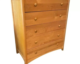 $750.00 USD     Vermont Precision Woodworks 5 Drawer Dresser LY200-7
                                                                                                             
Based on traditional Shaker styling, the Vermont Precision dresser is stunningly simple and beautiful. The quality craftsmanship and wood are selected for beauty, strength and sustainability. Drawer fronts are attached to their cases with a sliding dovetail joint which allows for maximum strength and optimizes the space inside the drawer for storage. Elegant arched apron.

Dimensions: 40.5 x 21 x 48"H

Condition:  Very good condition. 

Local pick up Potomac, MD.  Contact us for shipper suggestions