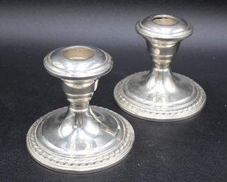 Sterling Silver Weighted Reinforced Candlesticks (Set of 2)