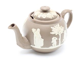 Antique Wedgewood Brown & White Teapot (circa 1896)