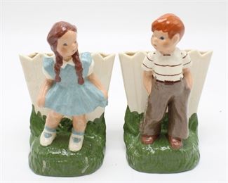 Jessie Grimes Signed Ceramic Wall Planters (Set of 2)