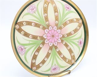 Pickard T&V Limoges Hand Painted Gilded "Carnation Conventional" Serving Tray