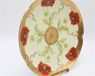 Pickard J&C "Louise" Bavaria Hand Painted Gilded Red Poppy Dish