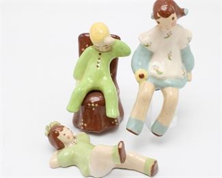 Young Girls and Boy Ceramic Figurines (Total of 3)