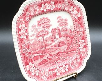 Spode Tower Pink Square Cake Plate