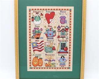 Framed Cross Stitch Calendar
