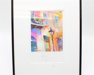 "French Quarter Illumination" by Robert Guthrie Signed Lithograph Watercolor