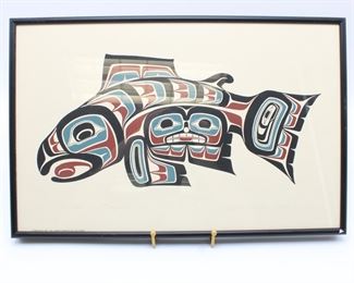"Salmon" by Dale Faulstich Signed Northwest Coast Indian Collector Print