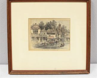"The 'White Hart' Knightsbridge 1820" Small Framed Print