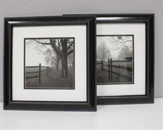 "Fence in the Mist" by Harold Silverman 2-Piece Framed Photograph Prints
