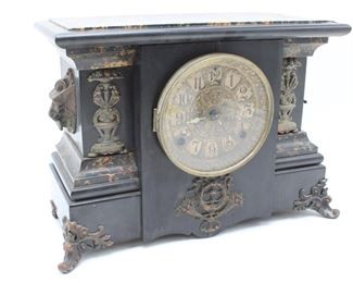 Antique Seth Thomas Victorian Style Faux Marble Mantle Clock