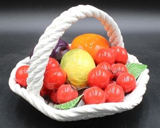 Capodimonte Ceramic Fruit Basket