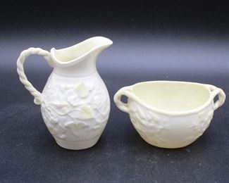 Belleek Fermanagh Porcelain Sugar and Creamer Set

