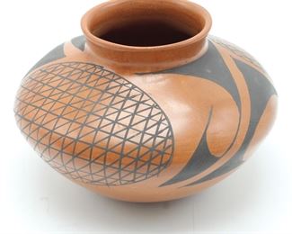 Signed Round Bottom Pottery by Rosa L.