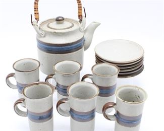 Smooth Stoneware Teapot, Teacups & Saucers (Serves 6)
