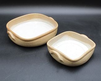 Square Stoneware Dishes (Set of 2)
