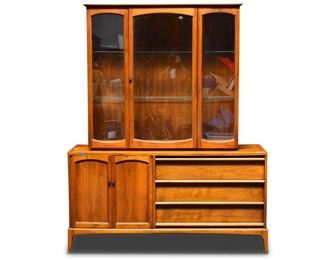 Mid Century Modern Wood Buffet and Hutch