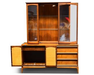 Mid Century Modern Wood Buffet and Hutch