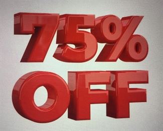 75 % OFF MOST ITEMS ! 