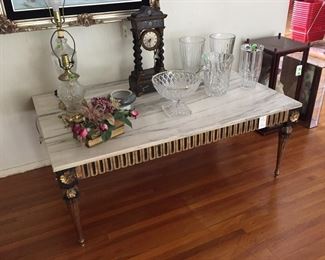 Gorgeous Marble coffee table - Once belonging to Liberace. Purchased at the Liberace Collection auction held at the L.A. Convention Center in 1988.