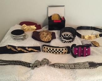 Dozens of high end , vintage belts. Judith Leiber, Donna Karen, Jose Cotel, Leo ISBA and more.