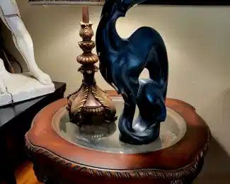 Signed Statue. End Table. Wall Art.