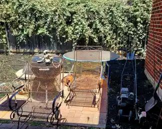 Edger. Garden Tools. Iron Chairs & Table. Grill. Concrete Bench & More!