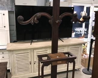 antique walnut hall tree