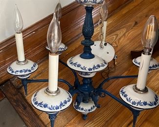 Antique blue and white Dutch chandelier