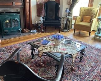 Art, deco, marble, and glass coffee table