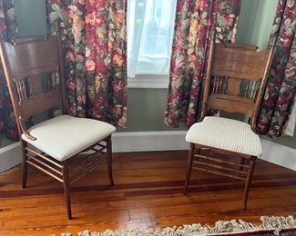 Two antique Tiger oak chairs