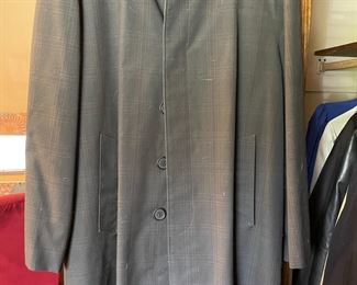 women's gray plaid trench coat