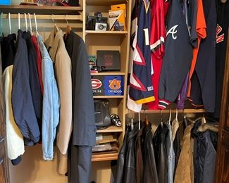Mens clothing and sports memorabilia 