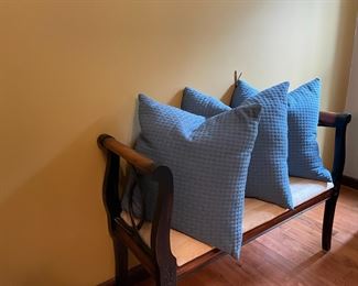 king bed set padded bench